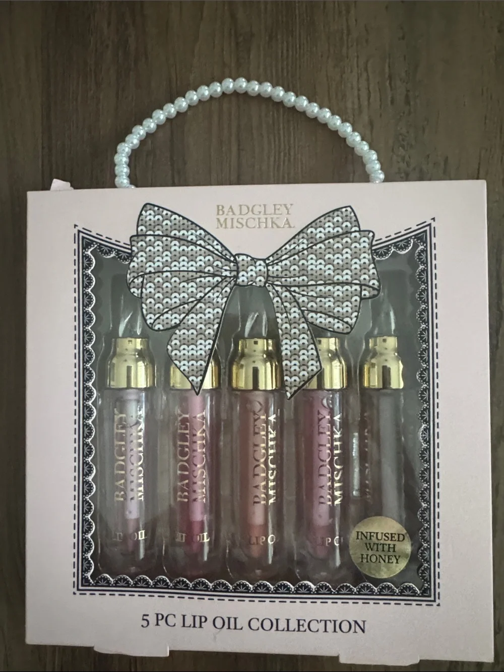 Badgley Mischka 5-Pc Lip Oil Set in Pink and Clear Glosses